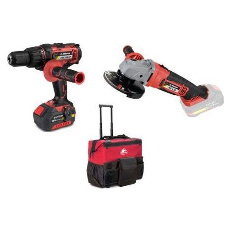 Taladro atornillador STAYER 18v PBl2124PK amoladora + trolley