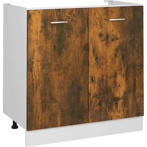 Maison Exclusive - Mueble bajo fregadero "Lyon" roble ahumado 80x (1/5)