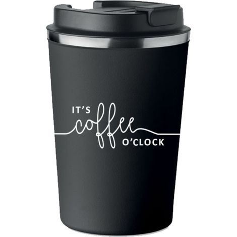 Tazza termica premium con stampa COFFEE O'CLOCK per caffè 350 ml KT056 (1/5)