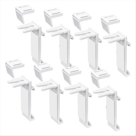 Set mit 8 PVC-Montagehalterungen für Klemmfix-Rollos, Ersatzzubehör für Doppelrollos (1/5)