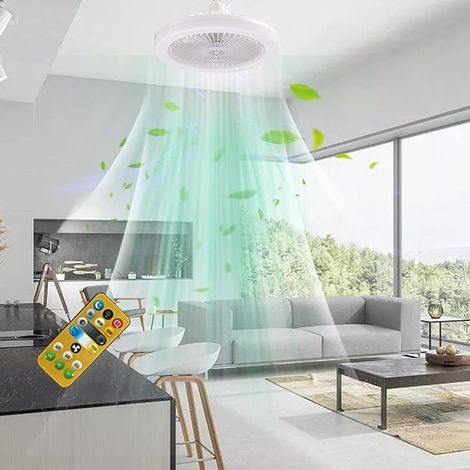 Moderner Deckenventilator mit dimmbarem Licht und Fernbedienung – 3 Geschwindigkeitsstufen – Flaches Design für Wohn- und Schlafzimmer – Leise (1/5)