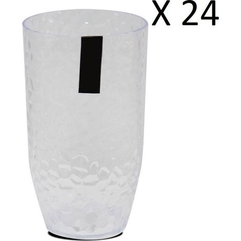 Verre à liqueur - JUANIO - Lot de 24 - Plastique incassable - Diamètre 9 x H15 cm - Réutilisable (1/4)