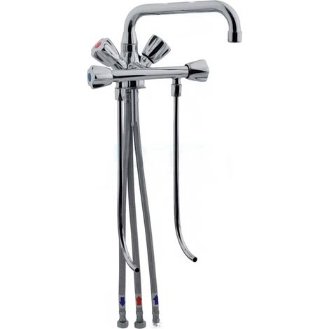 Wasserhahn, Küchenarmatur, Wasserarmatur - Mischbatterie Model „BRUSE“, für 2 Becken Niederdruck