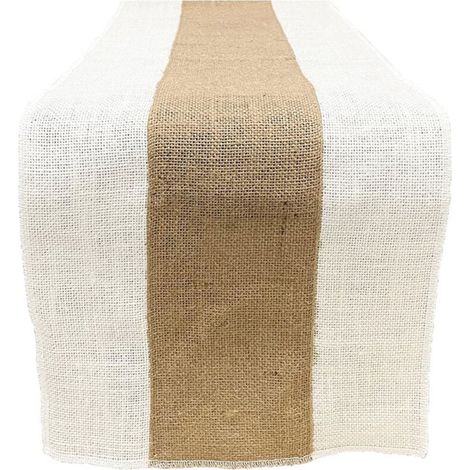 30 180cm chemin de table rustique tissu de jute décor de table de ferme vintage (1/4)