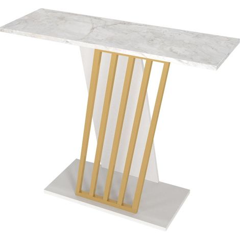 Consolle Effetto marmo Bianco e Oro - ORSONA