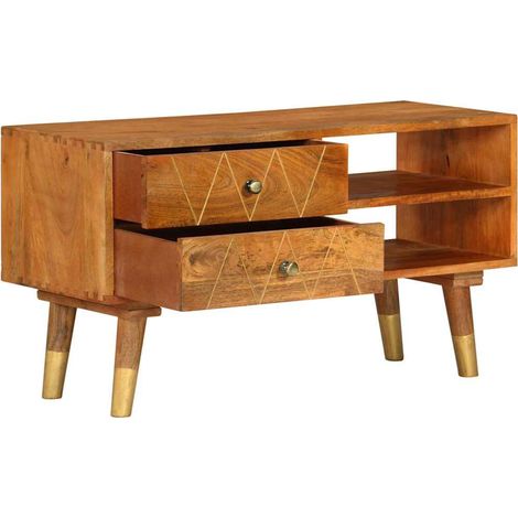 Meuble TV 85x35x47 cm Bois massif de manguier (1/5)
