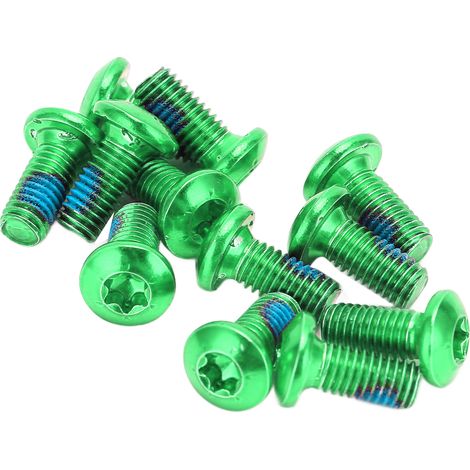 12 Stück M5x10mm T25 Bremsscheibenschrauben aus legiertem Stahl für Mountainbikes, grün (1/5)