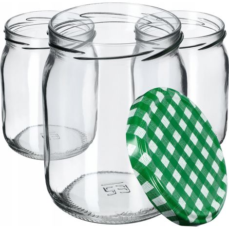 KADAX 48x Frascos De Vidrio De 540 Ml Para Enlatar Pepinos Tapas De Miel Fi82 (1/5)