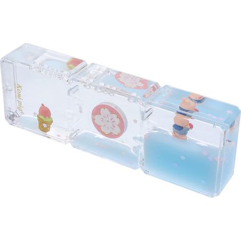 Minuteur à Huile Liquide Décoratif Créatif de Cochon Fleur de Cerisier Bleu pour Bureau et Maison, Effet Apaisant en Acrylique et Résine, Ornement de Table Original (1/5)