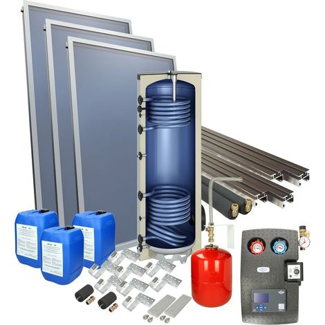 Set solaire 2plus sur toit ballon solaire 300 litres 3 capteurs