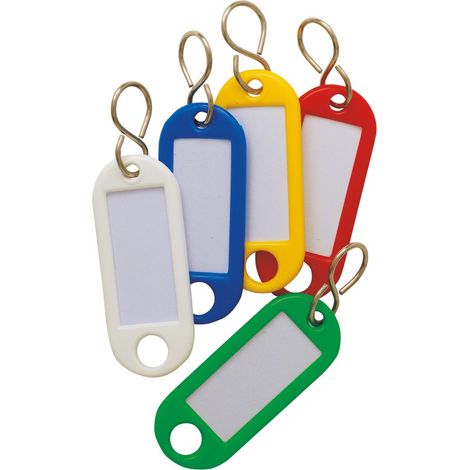 Portachiavi con porta etichette a finestra assortiti 100 pezzi