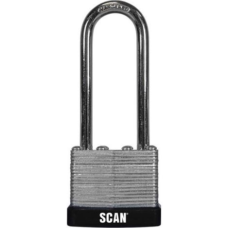 Scan QC0140L Laminated Steel Padlock with 40mm Long Shackle – Galvanized Steel, Durable and Secure Locking Solution