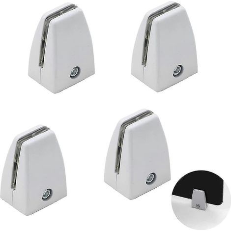 Lot de 4 pinces à verre en alliage de zinc, support de miroir, pince de fixation réglable, pince pour étagère à miroir (1/5)