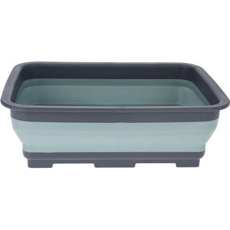 Bac à vaisselle pliable 8L - 32x27x12 cm - Gain de place - Repliable facilement - Idéal pour camping, voyage, vacances (1/3)