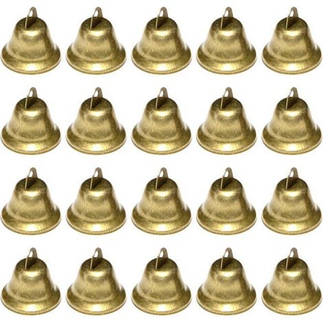20 Clochettes,Matériau Métal,Finition Bronze,Vintage,Trou de Fixation,Décoration Mariage Noël (1/5)