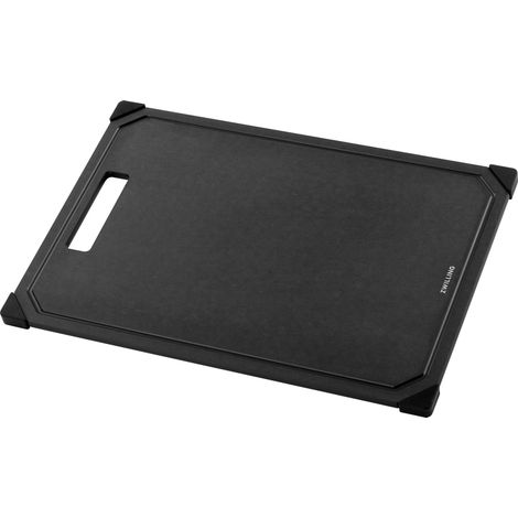 ZWILLING Tagliere 37 x 25 cm in fibra di legno, fibra di legno, con scanalatura per succo, antiscivolo, lavabile in lavastoviglie, colore: nero (1/5)