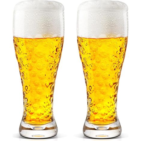 Lot de 2 verres à bière de 50 cl (17 oz) pour bières fortes (Pilsner et bières artisanales) - Cadeau idéal pour un frère, un fils ou un père.