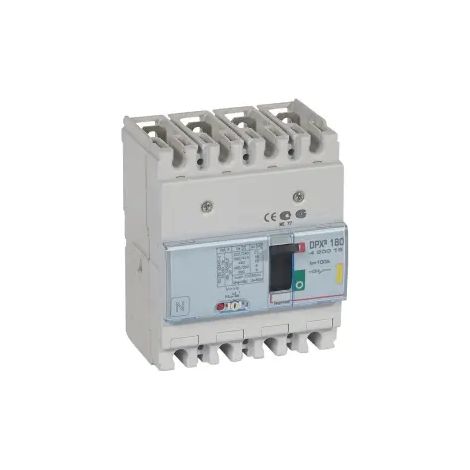 Disjoncteur magnétothermique DPX160 pouvoir de coupure 16kA 400V 4P 100A (420015)