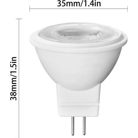 MR11 GU4 COB LED-Lampe, AC/DC 12 V, dimmbar, 3 W, 3000 K, Mini-Bipin-Lampe, entspricht 30 W Halogen, warmweiß (1/4)