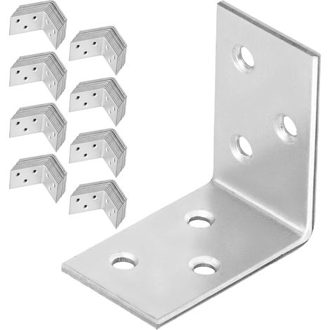 Conector angular para carpintería KOTARBAU® de acero inoxidable galvanizado de 40 x 40 x 25 mm, juego de 100 piezas.