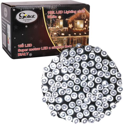 Luces para árbol de Navidad, 100 LED intermitentes, para interiores, luz blanca fría. (1/5)