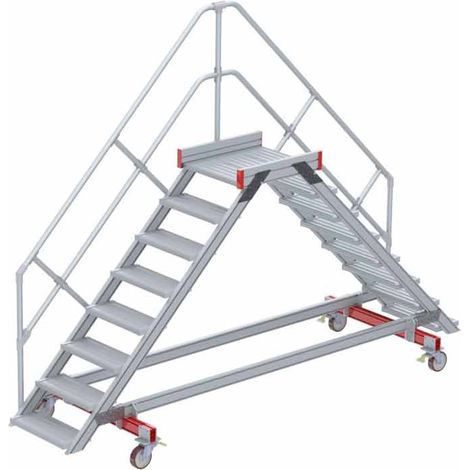 Euroline 512 mobiler Überstieg 45° Stufenausführung Alu gerieft Stufenbreite 600mm 8 Stufen