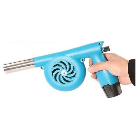 Souffleur à batterie rechargeable 12V 20W – Compact et portable – Idéal pour allumer barbecues – Couleur bleue – Dimensions 30x16cm (1/5)