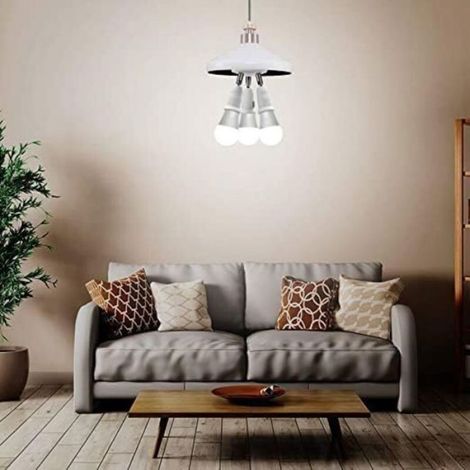 Adaptateur E27 5 Prises - Répartiteur de Douilles - Rotation 360° - Pour Ampoules LED Incandescentes Fluocompactes - 1 Pièce (1/5)