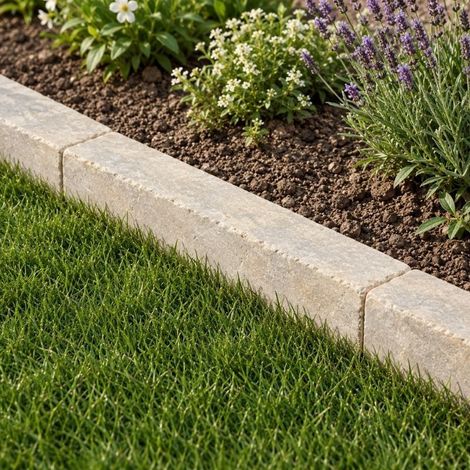 Bordure de jardin pierre naturelle Atlas Beige - 50x8x8 cm - À l'unité - Ti'ma Stone (1/4)