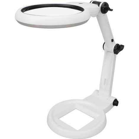 Loupe de bureau 120 mm réglable, dureté 5H, pliable, avec 21 LED pour la lecture et la broderie. (1/5)