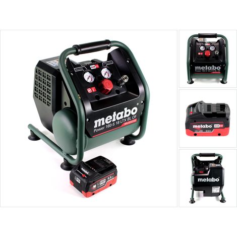 Metabo Power 160-5 18 LTX BL OF Akku Kompressor 18 V 8,0 bar Brushless + 1x LiHD Akkupack 5,5 Ah - ohne Ladegerät