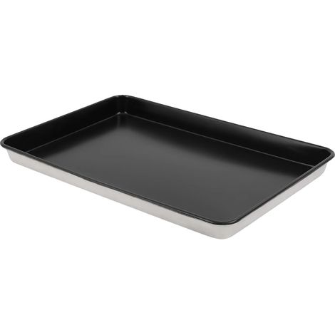Bandeja para hornear, revestimiento antiadherente, apta para lavavajillas, color negro. (1/2)