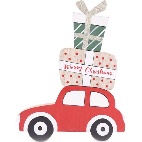 Décoration de Noël en bois voiture XMAS TRADI
