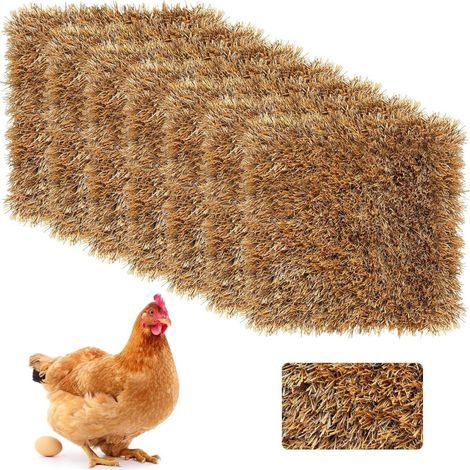 Lot de 8 tapis de nichoir pour poules 30,5 x 30,5 cm, lavables, tapis de nidification pour la pose d'œufs, boîtes de ponte pour volailles, accessoires de poulailler (1/5)