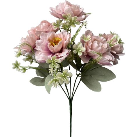 Bouquet De Fleurs Artificielles - Pivoines Artificielles 6 Têtes - Décoration Mariage Maison Hôtel Photographie - 1 Pièce (1/5)