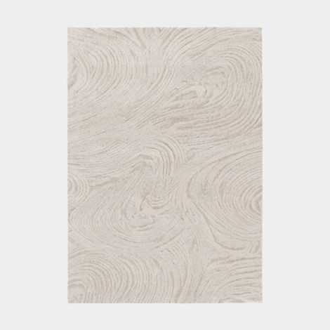 Tapis de salon doux à motif organique - Ida - Grège - 200 x 290 cm