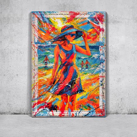 Gemälde Sommerliche Anmut Rahmen Weiß 120x80 cm (1/5)