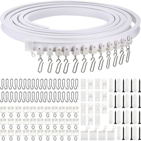 Lot de 6 barres de rideau télescopiques extensibles à ressort (40-70 cm), sans perçage, pour douche ou baignoire. (1/5)