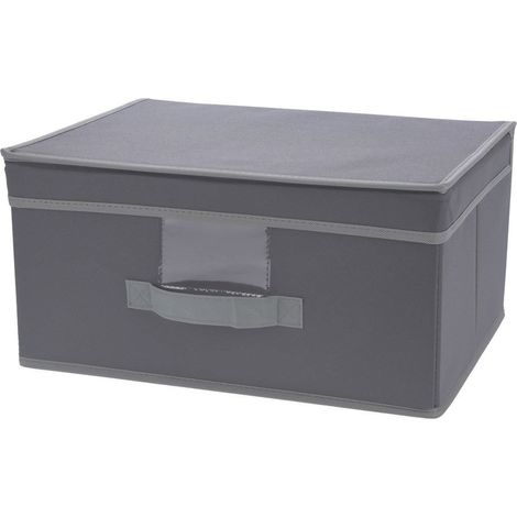 Faltbarer Textilbehälter 39 x 25 cm, Kleiderschrank Organizer in grau