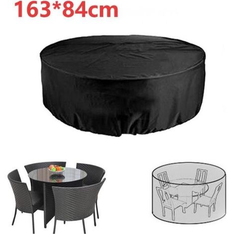 Housse de protection - Bache - Table de Jardin Ronde - Imperméable - Anti-UV - Ø163x84CM (1/4)