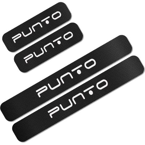 (Inscription blanche,pour PUNTO TYPE 2) Autocollants de seuil de porte pour Fiat 500 Panda Punto Tipo Abarth - Protection en fibre de carbone - Accessoires auto (1/3)