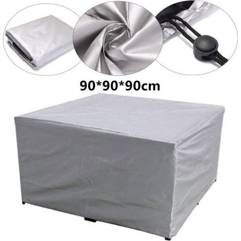 Telo protettivo per mobili da giardino, materiale resistente per esterni, tavolo e sedie quadrati (90 x 90 x 90 cm)