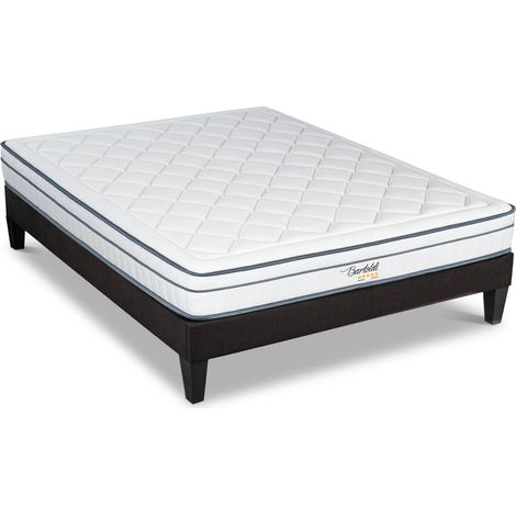 BELLECOUR LITERIE  Ensemble BARTOLDI 180x200 cm  Matelas Ressorts ensachés + Sommier Bois (1/5)