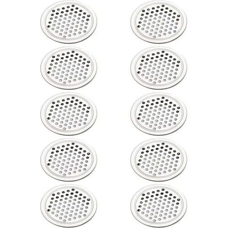 20 Pièces Grille Aeration Ronde Inox Grille de Ventilation Aeration Couvercle Cercle pour Armoire Placard Air évacué Grille d'évacuation Ventilation pour Cuisine Meubles Bouche Aération (53mm) (1/4)