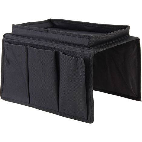 Support de télécommande pour canapé, plateau d'accoudoir avec 6 poches, organisateur pratique pour télécommandes et accessoires