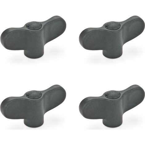 Écrou papillon GN 634-40-M5-E-DSG 4 pièces Poignée papillon Plastique noir Filetage M5 (1/3)