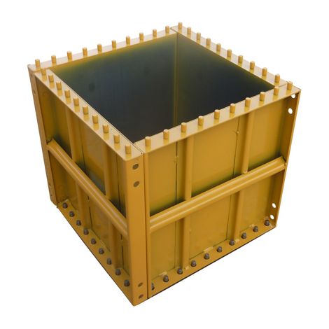 Moncoffrage – Panneau de coffrage métallique 50x50 cm – Réutilisable pour pilier 45x45 cm – 3 renforts – Épaisseur 2 mm – Poids 7,50 kg