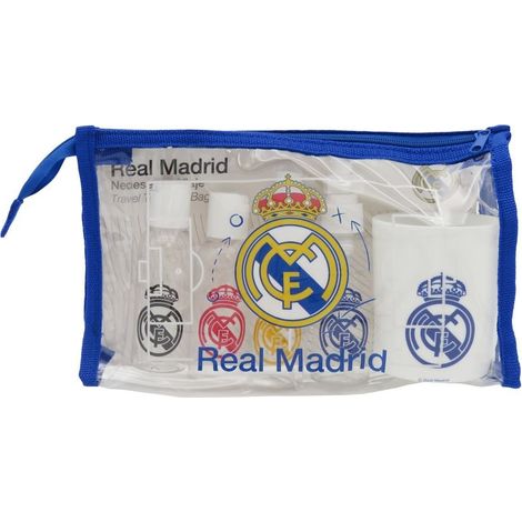 NECESER DE VIAJE TRANSPARENTE + RECIPIENTES REAL MADRID
