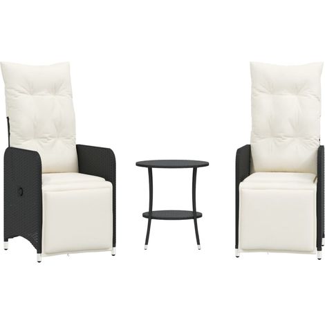 Maison Exclusive - Sillas de jardín reclinables con mesa 2 uds ra