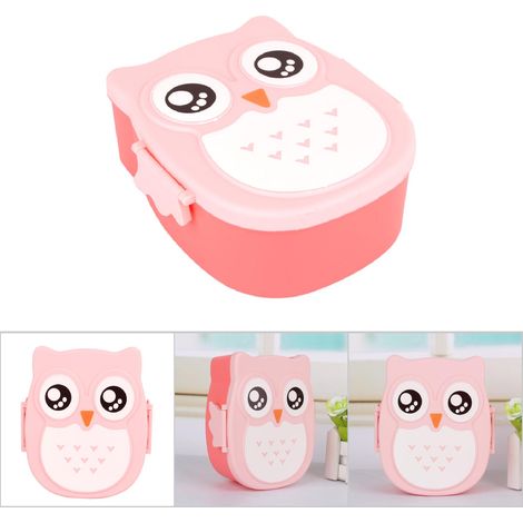 Sichere, tragbare, mikrowellengeeignete Lunchbox aus Kunststoff für Kinder mit Eulenmotiv (1/5)